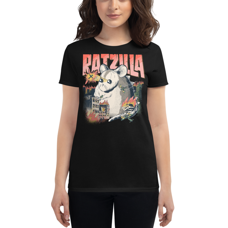 Eine Dame trägt Ratzilla (süß) Frauen T-Shirt