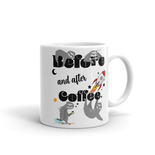Before & After Coffee | Tasse Lustiger Spruch