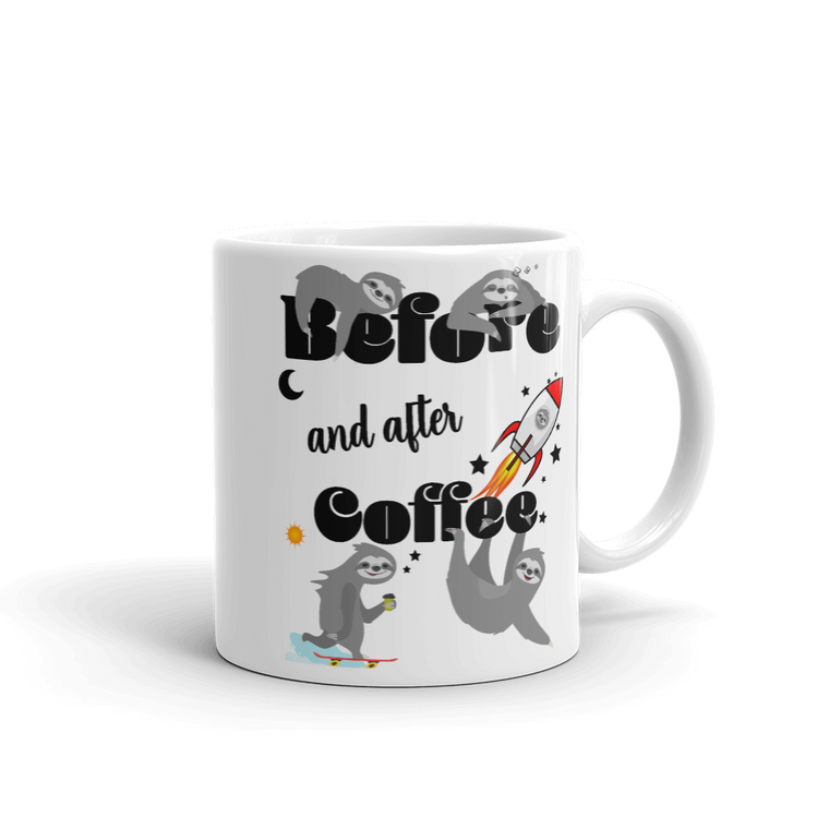 Before & After Coffee | Tasse Lustiger Spruch