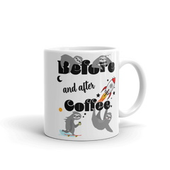 Before & After Coffee | Tasse Lustiger Spruch