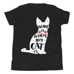 Home Is Where My Cat Is | T-Shirt für Kinder & Jugendliche