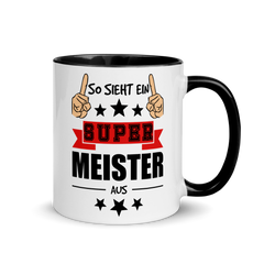 So sieht ein super Meister aus | Zweifarbige Tasse