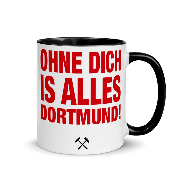 Ohne Dich is alles Dortmund | Zweifarbige Tasse