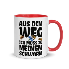 Aus dem Weg ich muss zu meinem Schwarm | Zweifarbige Tasse