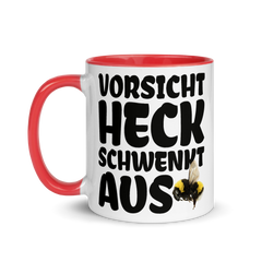 Vorsicht Heck schwenkt aus Hummel | Zweifarbige Tasse