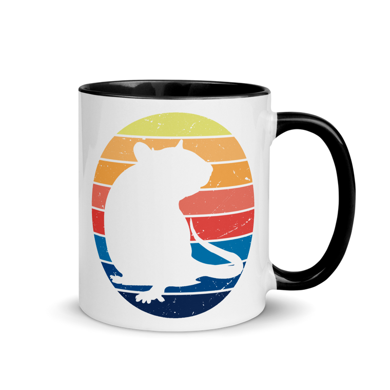 Bild einer Ratten Vintage Sonne | Tasse mit farbiger Innenseite