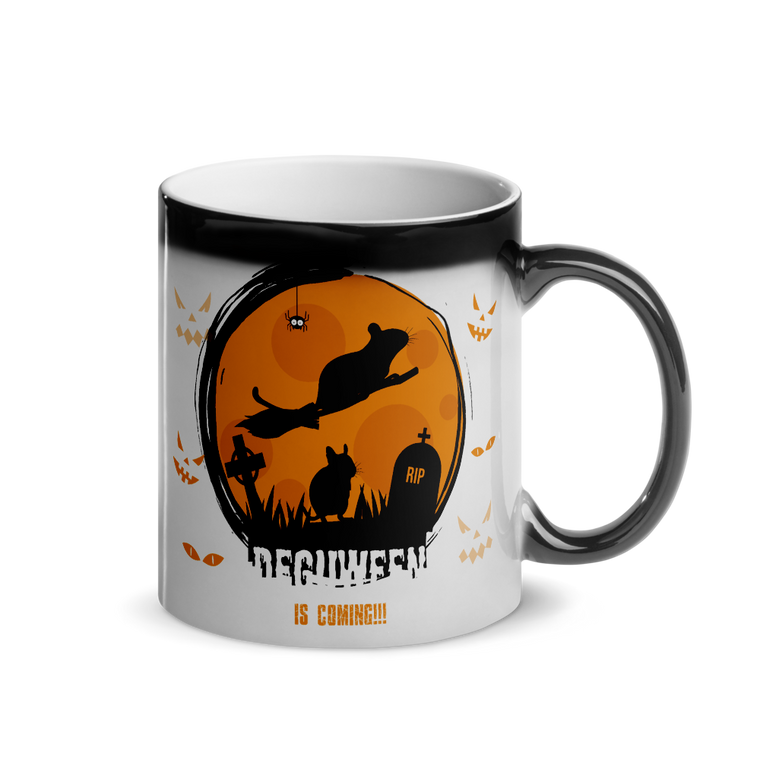 Deguween | Funny Degu Saying Halloween | Shiny warmer mug