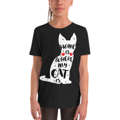 Home Is Where My Cat Is | T-Shirt für Kinder & Jugendliche