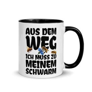 Bild einer Aus dem Weg ich muss zu meinem Schwarm | Tasse mit farbiger Innenseite