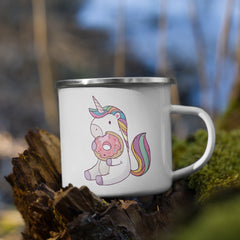Einhorn isst Donut | Emaille Tasse