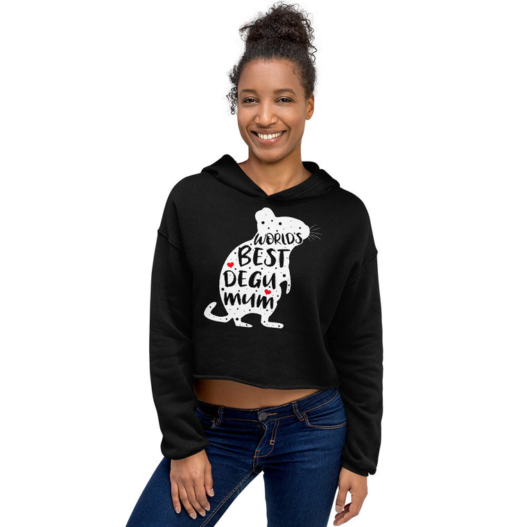 Produktbild zeigt World's Best Degu Mum | Crop Hoodie