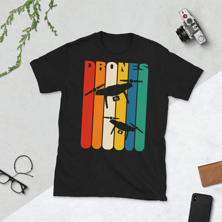 Zeigt drohnen-vintage-t-shirt in Black