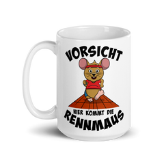 Vorsicht hier kommt die Rennmaus | Tasse