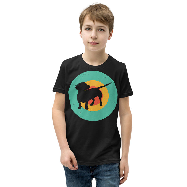 Retro Dackel Sonne | Teckel T-Shirt für Kinder