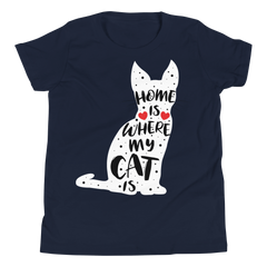 Home Is Where My Cat Is | T-Shirt für Kinder & Jugendliche