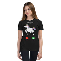 Mockup My Unicorn Is Calling | T-Shirt für Kinder in S für