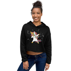 Produktbild zeigt Dab Unicorn Dabbing Unicorns | Crop Hoodie