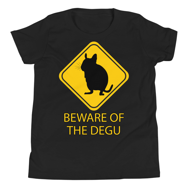 Zeigt ein T-Shirt für Kids und Teenager mit Beware of the Degu | T-Shirt für Kinder & Jugendliche