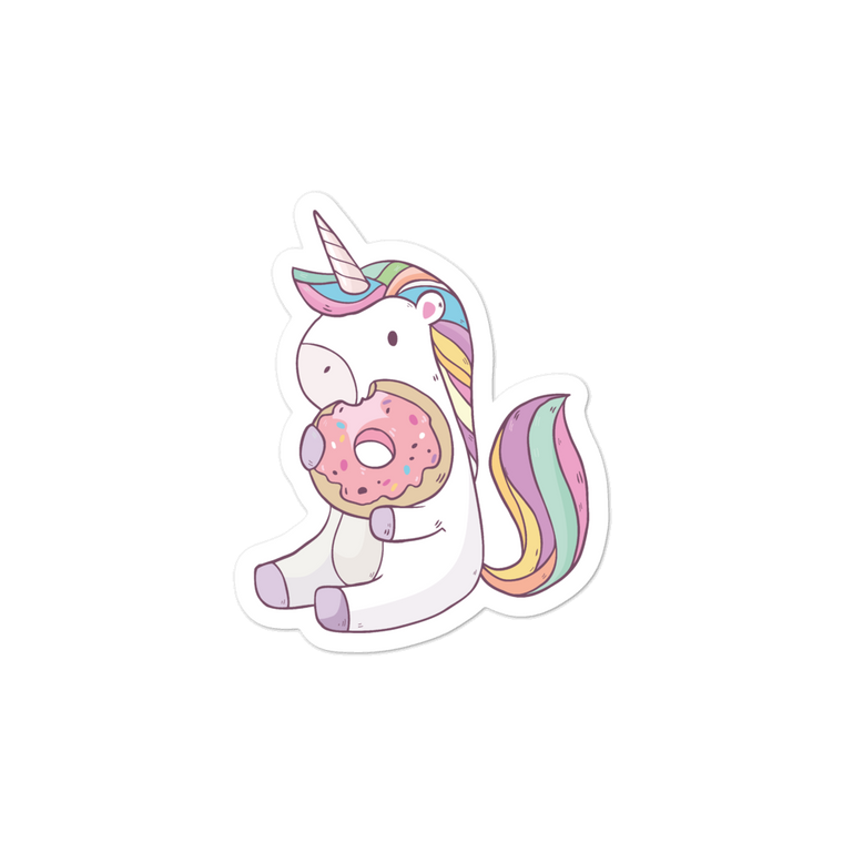 Einhorn mit Donut | Vinyl Aufkleber