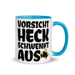 Vorsicht Heck schwenkt aus Hummel | Zweifarbige Tasse