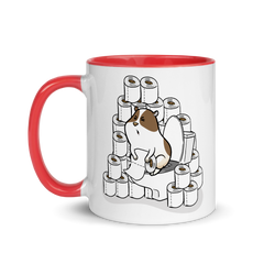 Toilettenpapier hamstern | Zweifarbige Tasse