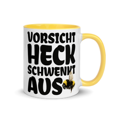 Vorsicht Heck schwenkt aus Hummel | Zweifarbige Tasse