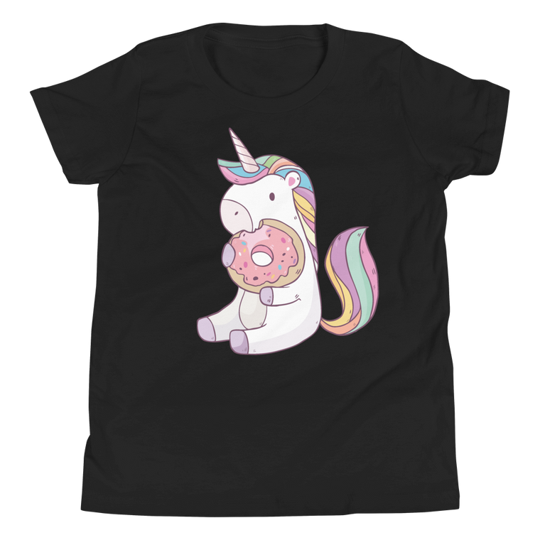 Einhorn isst Donut | T-Shirt für Kinder & Jugendliche