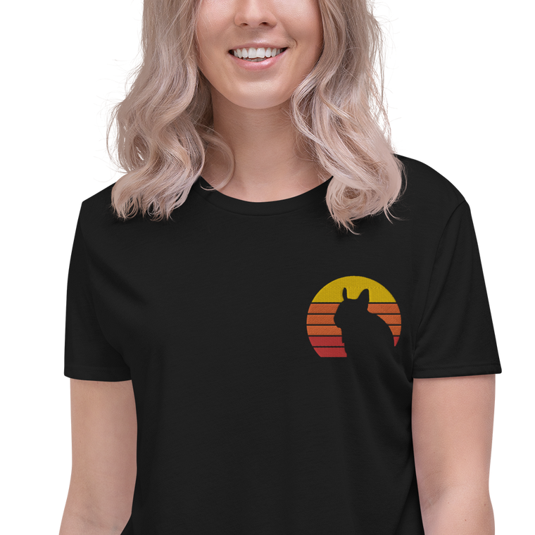 Zeigt degu vintage sonne crop top in Farbe Schwarz