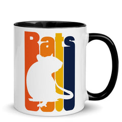 Bild einer Ratten | Vintage Farbratte | Tasse mit farbiger Innenseite
