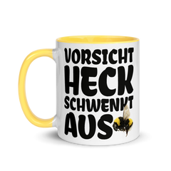 Vorsicht Heck schwenkt aus Hummel | Zweifarbige Tasse