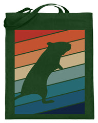 Zeigt gerbil owner gift retro vintage jutebeutel mit langen henkeln in Farbe Grün