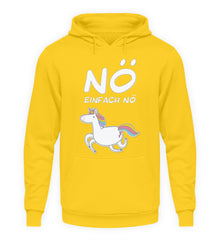 NÖ Einhorn | Cooler Spruch | Unisex Hoodie in Sun Yellow in Größe S