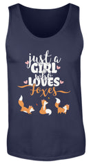 Just A Girl Who Loves Foxes | Herren Tank Top in Navy in Größe S