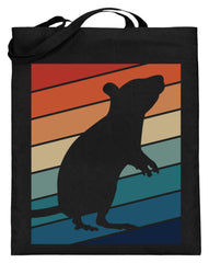 Ratten | Vintage Motiv | Retro Chic | Für Rattenhalter | Jutebeutel in Blau in Größe 38cm-42cm