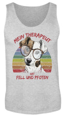 Zeigt susser foxterrier cooler spruch mein therapeut hat fell und pfoten retro herren tanktop in Farbe White