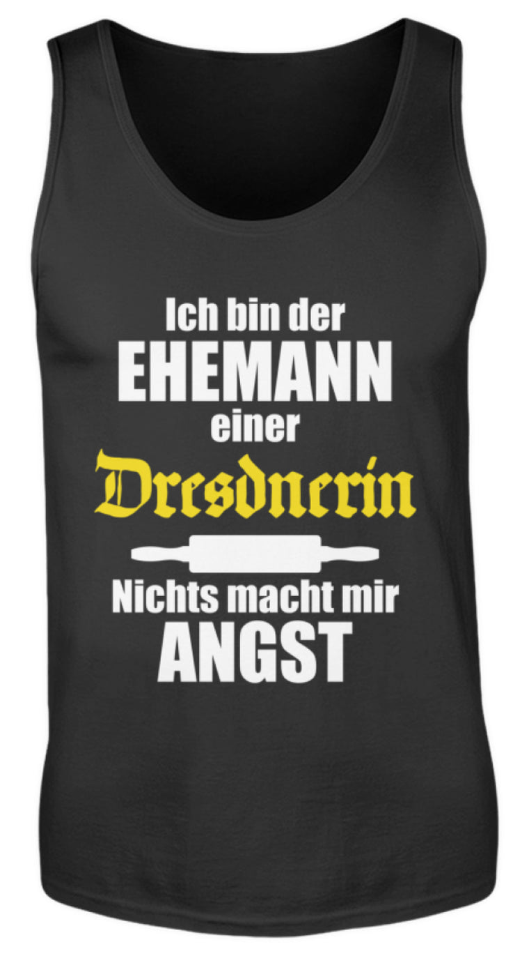 Lustiger Spruch | Ehemann einer Dresdnerin | Herren Tank Top in Black in Größe S