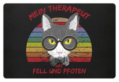 Lustige Katzen Sprüche | Fußmatte in Schwarz in Größe 60x40cm