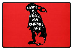 Zeigt bunnys saying cute rabbit fussmatte in Farbe Weiß
