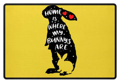 Zeigt bunnys saying cute rabbit fussmatte in Farbe Rubinrot