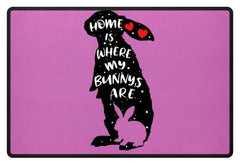 Zeigt bunnys saying cute rabbit fussmatte in Farbe Gelb