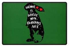 Zeigt bunnys saying cute rabbit fussmatte in Farbe Pink