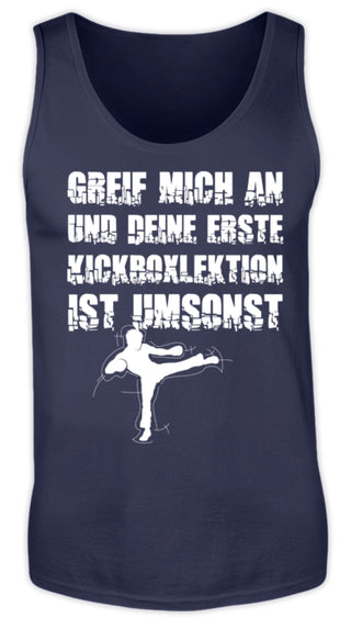 Kampfsportlektion ist umsonst! | Herren Tank Top in Navy in Größe S