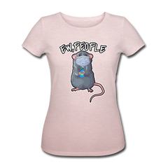 Ew People Ratte | Frauen Bio-T-Shirt - Rosa-Creme meliert