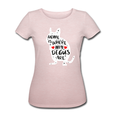 Home Is Where My Degus Are | Frauen Bio-T-Shirt - Rosa-Creme meliert