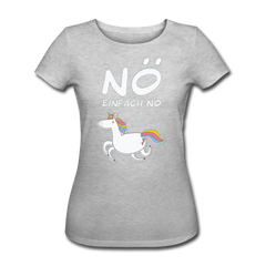 Nö Einhorn | Frauen Bio-T-Shirt - Grau meliert