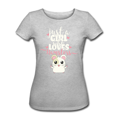 Just A Girl Who Loves Hamsters | Frauen Bio-T-Shirt - Grau meliert