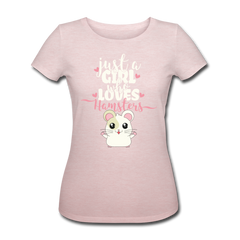 Just A Girl Who Loves Hamsters | Frauen Bio-T-Shirt - Rosa-Creme meliert