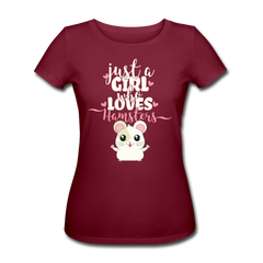 Just A Girl Who Loves Hamsters | Frauen Bio-T-Shirt - Burgunderrot