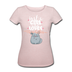 Just A Girls Who Loves Chinchillas | Frauen Bio-T-Shirt - Rosa-Creme meliert