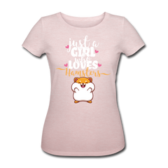 Just A Girl Who Loves Hamsters | Frauen Bio-T-Shirt - Rosa-Creme meliert